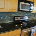 Stove Kitchen Picture After Slate Stone Installation