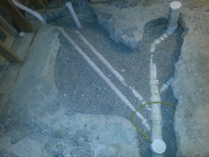 Drains Run Under Concrete